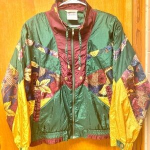 Westisde Connection Women’s L Nylon Windbreaker Eagle Multicolor Zips Vintage